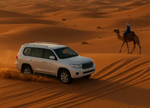Morning Red Dune Desert Safari Dubai with Camel Ride & Sandboarding Morning Red Dune Desert Safari Dubai with Camel Ride & Sandboarding - Premium vacation packages from Oberon Tours