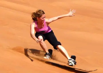 Sand boarding at Dubai Desrt